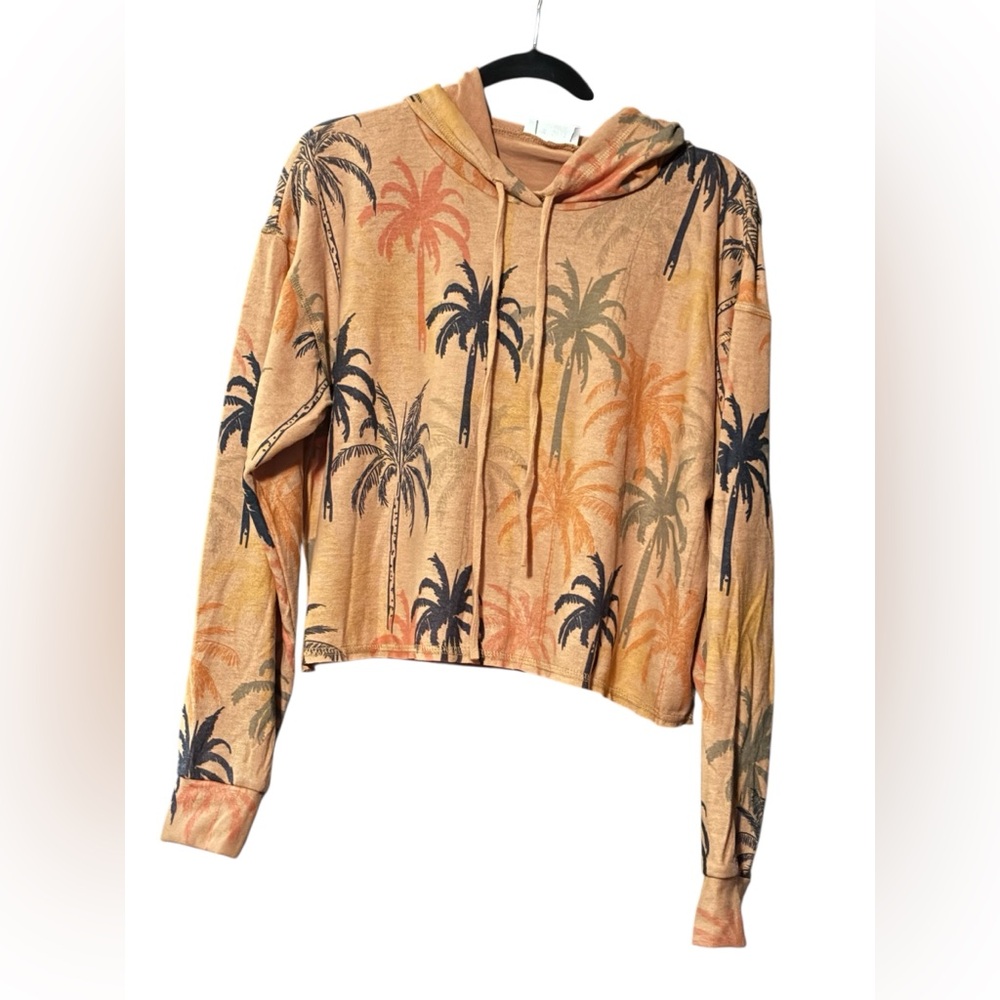 Phil Love Women's Palm-Print Lightweight Hoodie - Peach